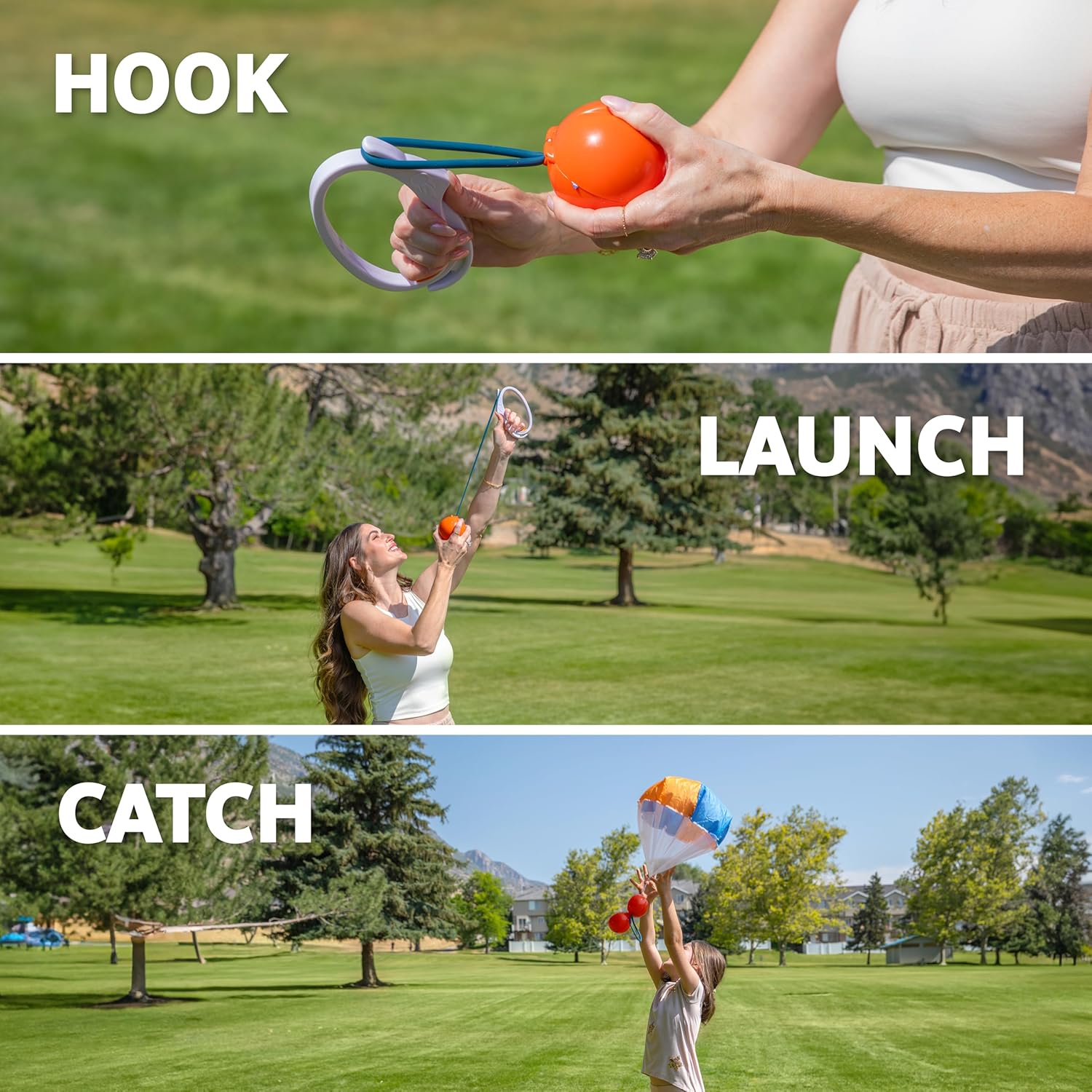 Djubi Parashoot - Slingshot Flying Parachute Outdoor Beach, Lawn