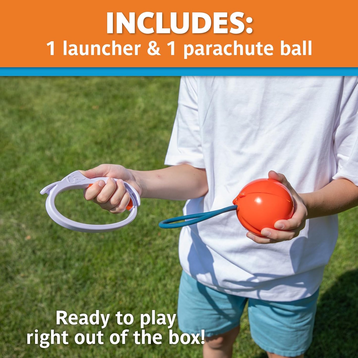 Djubi Parashoot - Slingshot Flying Parachute Outdoor Beach, Lawn, & Tailgating Family Game - Toys Gifts 8+