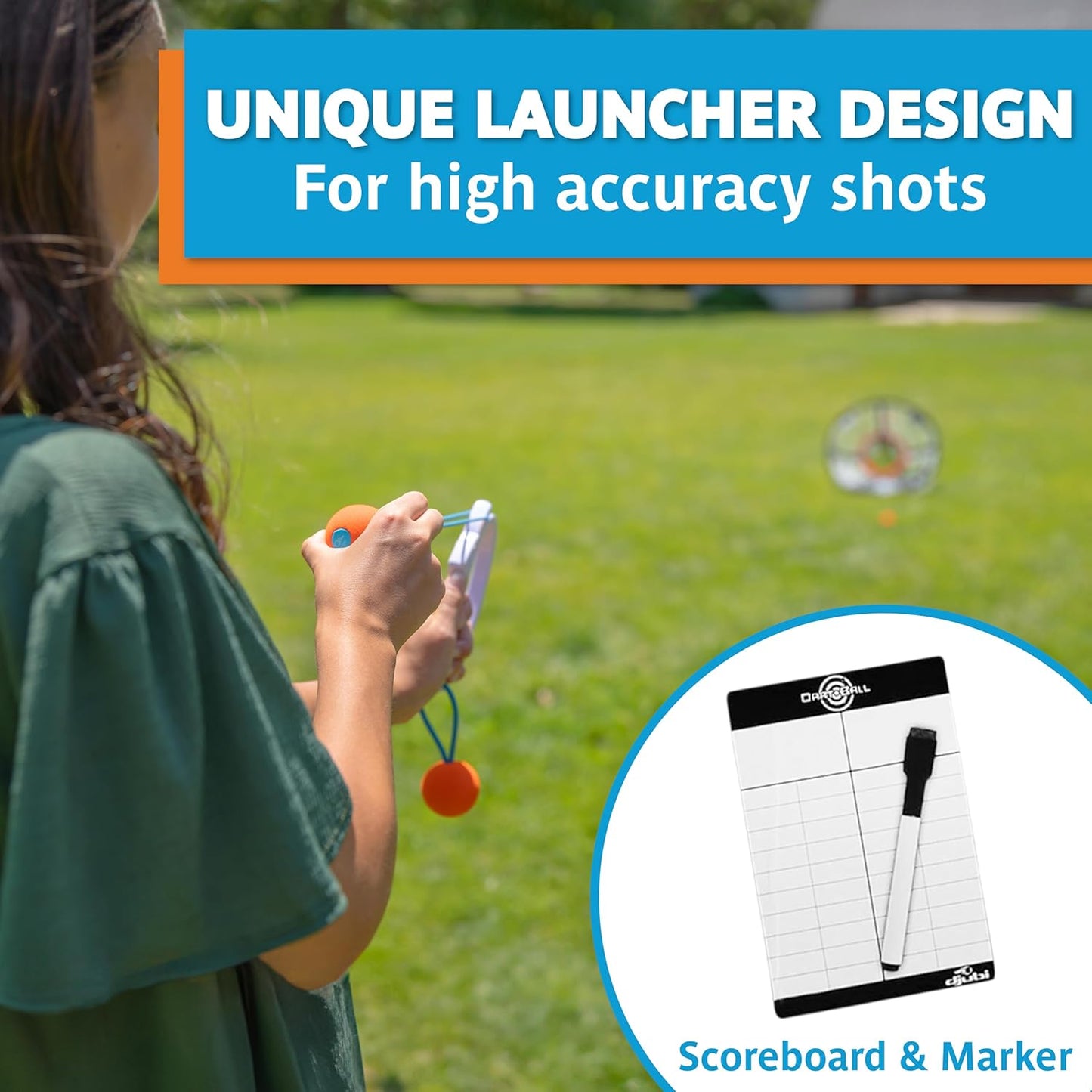 Djubi Dartball - Slingshot Outdoor Beach, Lawn, & Tailgating Family Game 8+