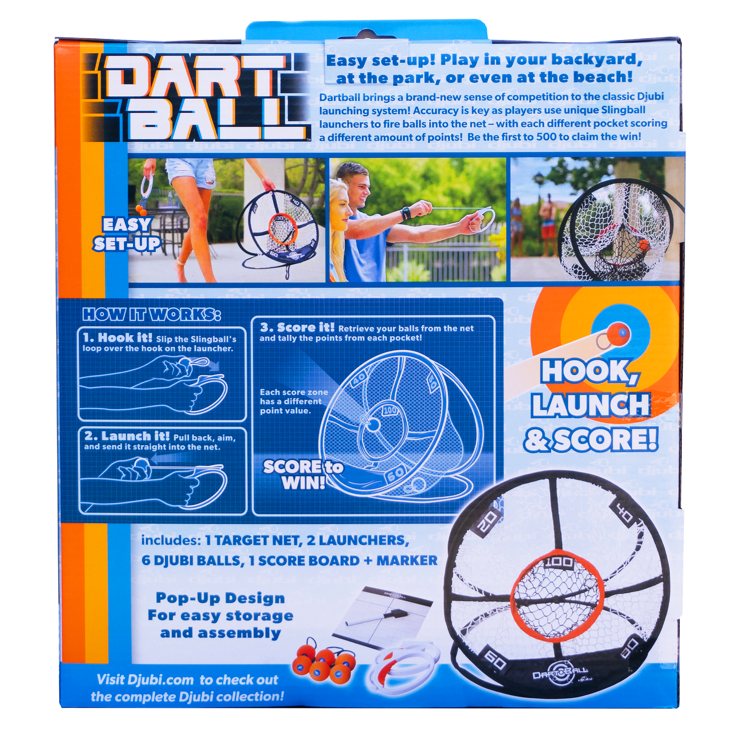 Djubi Dartball - Slingshot Outdoor Beach, Lawn, & Tailgating Family Game 8+