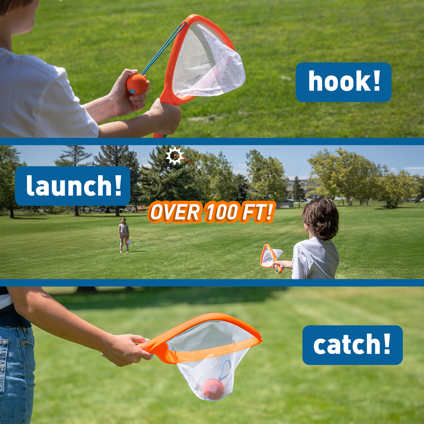 Djubi Slingball Freestyle - The Ultimate Game of Catch, Long Distance Slingshot Scoop Ball Set, Fun Indoor & Outdoor Sports Toy - 6+