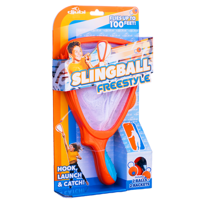 Djubi Slingball Freestyle - The Ultimate Game of Catch, Long Distance Slingshot Scoop Ball Set, Fun Indoor & Outdoor Sports Toy - 6+
